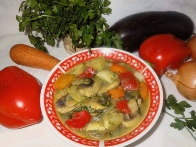 Рагу из овощей с грибами