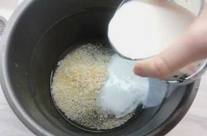 Молочная каша с рисом и пшеном в мультиварке