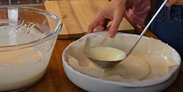 Капустный заливной пирог на молоке в духовке