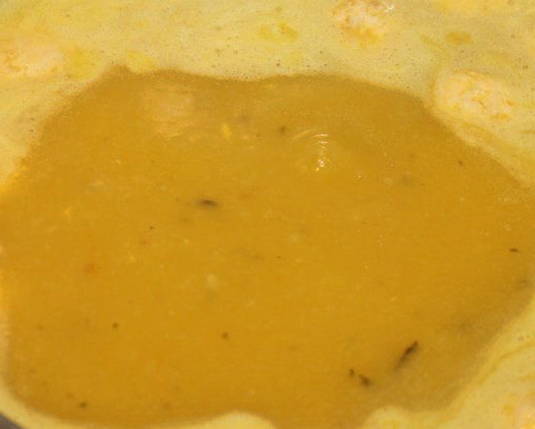 Тыквенный суп-пюре со сливками и сыром