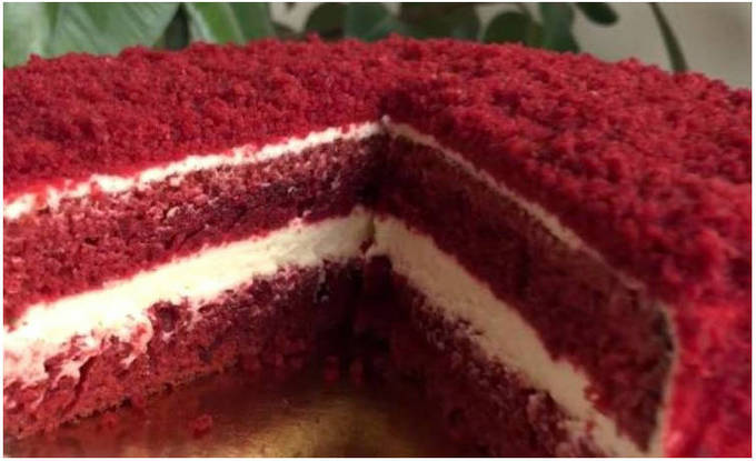 Торт красный бархат с кремом-чиз