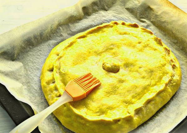 Пирог с мясом и картошкой без дрожжей в духовке