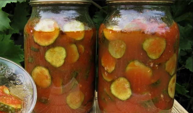 1. Кабачки в готовом томатном соусе на зиму