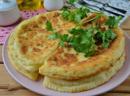 Хачапури с творогом и сыром на кефире