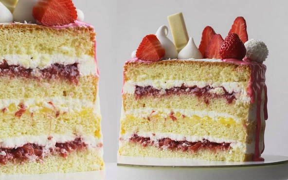 Бисквитный торт с творожным кремом и фруктами - рецепт с фото пошагово