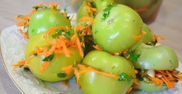 Острые зеленые помидоры, пошаговый рецепт с фото