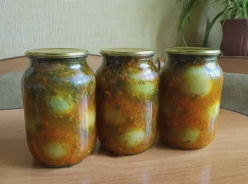 Маринованные зелёные помидоры на зиму - рецепты | Чудо-Повар