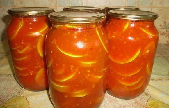 Рецепты кабачков в томатном соусе на зиму