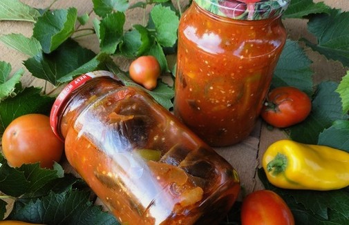 Баклажаны в томатном соусе на зиму, пошаговый рецепт с фото