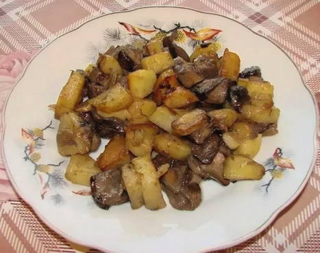 Жареные подберезовики с картошкой