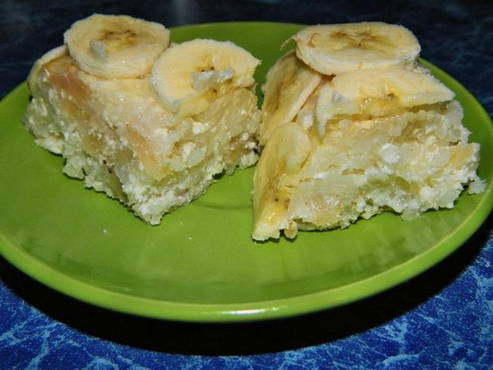 Творожно-рисовая запеканка с бананом