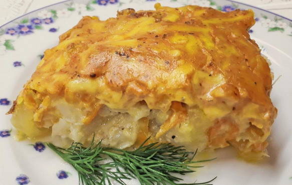 Горбуша с картошкой в духовке — рецепт с фото | Yemek Tarifi