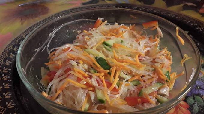 Фунчоза с овощами в соевом соусе на сковороде рецепт с фото пошагово