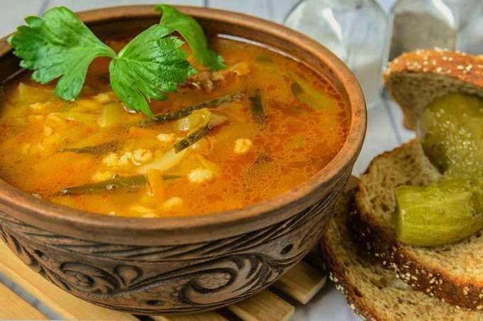 Суп с капустой и солеными огурцами рецепт с фото пошагово