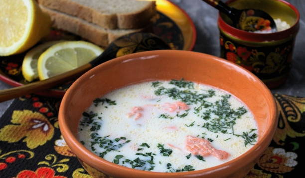 Суп из форели с плавленым сыром