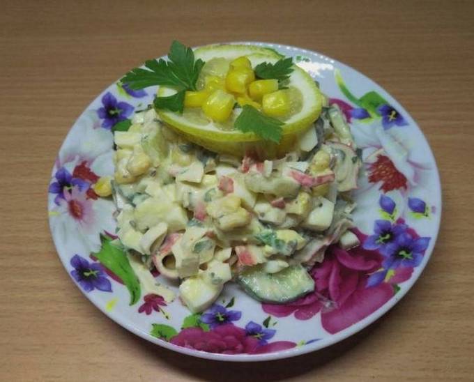 Крабовый салат без майонеза