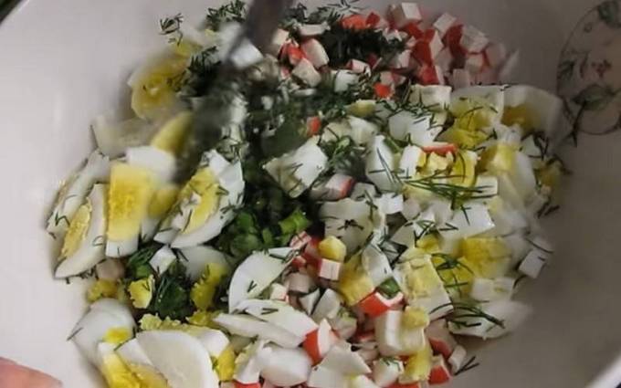 Крабовый салат с огурцом