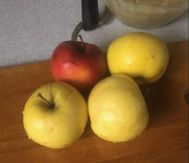 Шарлотка с яблоками и орехами