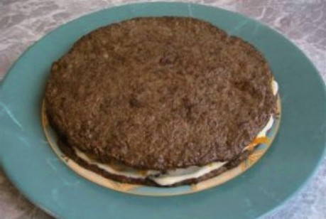 Печёночный торт из говяжьей печени со сметаной
