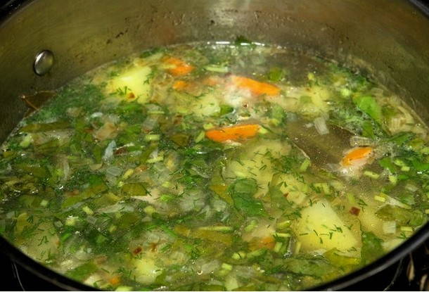 Щавелевый суп со свининой