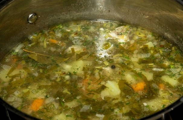 Щавелевый суп со свининой