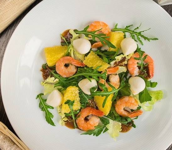 Цитрусовый салат с креветками - рецепты с фото