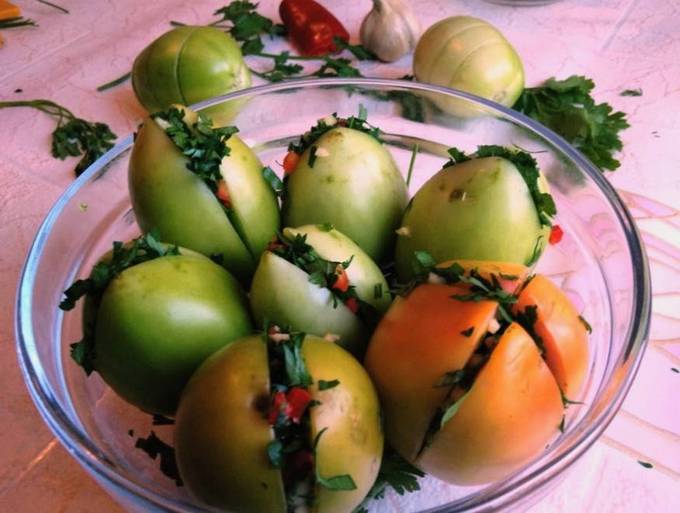 Рецепт страстной закуски: помидоры по-грузински