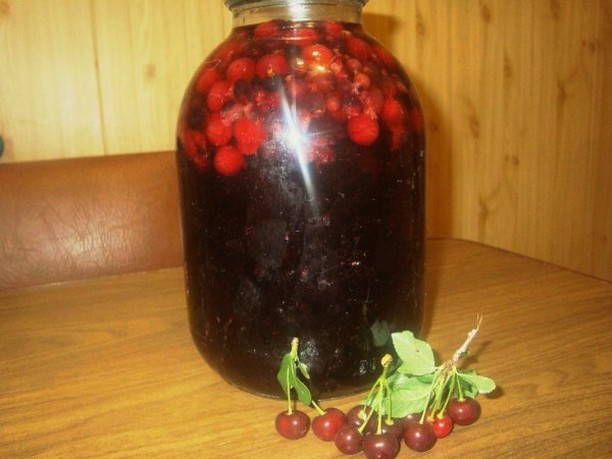 Компот из груши и вишни на зиму — рецепт с фото