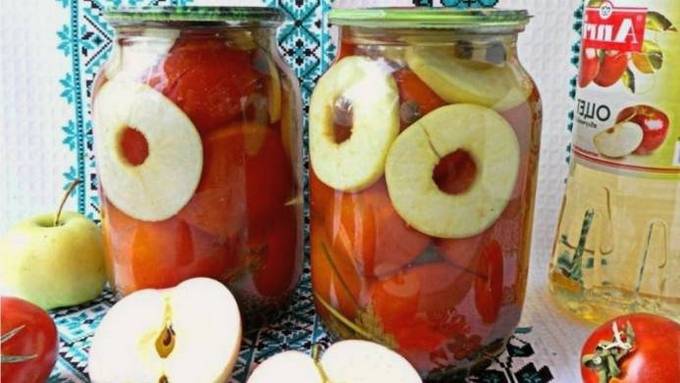 Как приготовить Маринованные помидоры с яблоками - пошаговое описание
