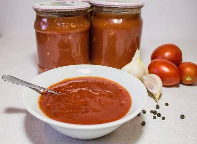 Ингредиенты для «Кетчуп на зиму из томатного сока»: