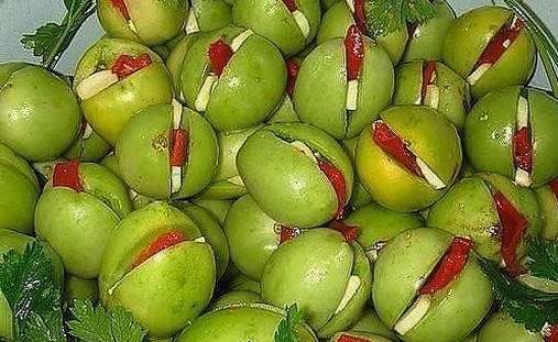 Зеленые помидоры армянчики на зиму - пошаговый рецепт с фото