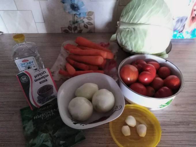 Солянка с помидорами, капустой и морковью на зиму