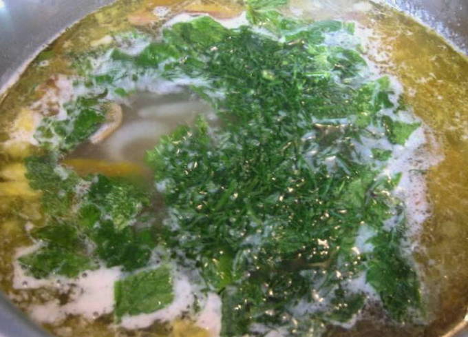 Суп из свежих белых грибов с мясом