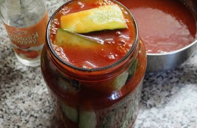 Огурцы в томатной заливке на зиму – обалденный рецепт