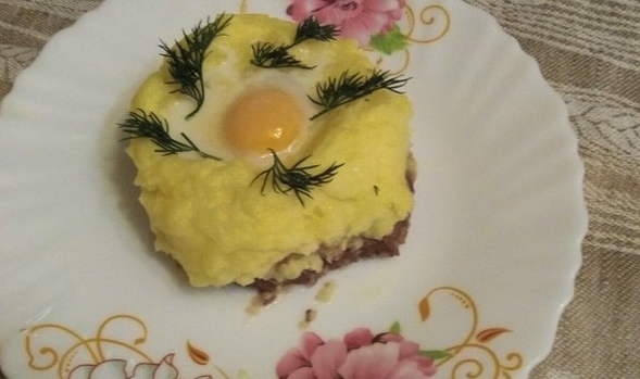 Гнезда с фаршем из картофельного пюре в духовке - пошаговый рецепт с фото
