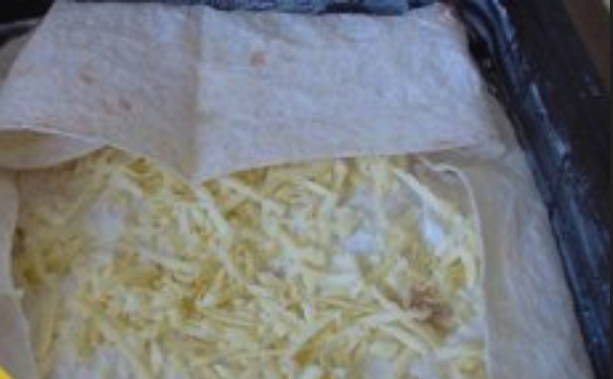 Ачма из лаваша с сыром и кефиром в духовке