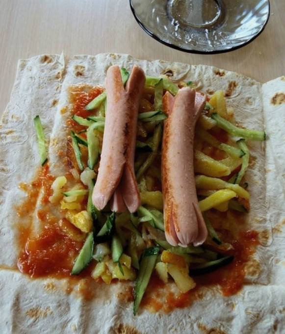 Как приготовить Хот дог в лаваше с сосисками Просто Кухня рецепт пошагово