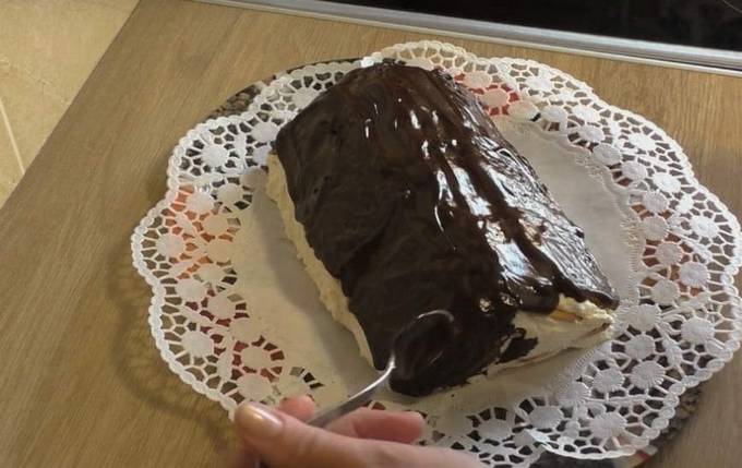 Торт Творожный домик из печенья и творога без выпечки
