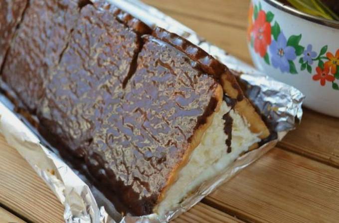 Торт без выпечки с творожной начинкой и мармеладом