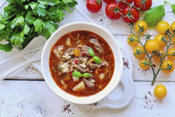 Суп Харчо с картошкой и рисом — рецепт с фото пошагово