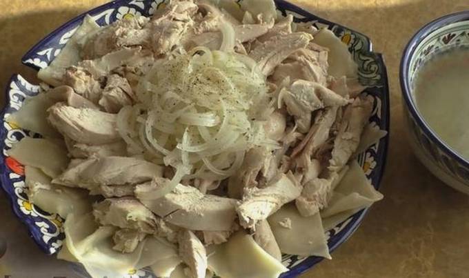 Рецепт: Бешбармак из курицы - почти по-казахски