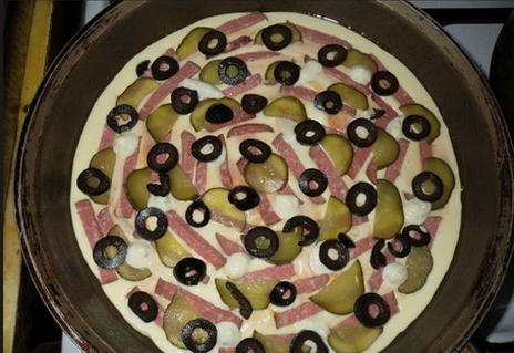 Пицца из жидкого теста на майонезе — рецепт с фото пошагово