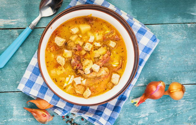 Гороховый суп с копченостями и мясом, пошаговый рецепт приготовления