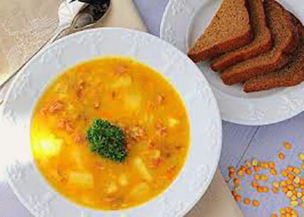 Гороховый суп с копчеными ребрышками в скороварке