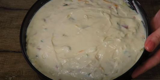 Заливной пирог на молоке с капустой и яйцом в духовке