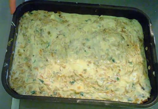 Заливной пирог на майонезе с капустой и яйцом в духовке