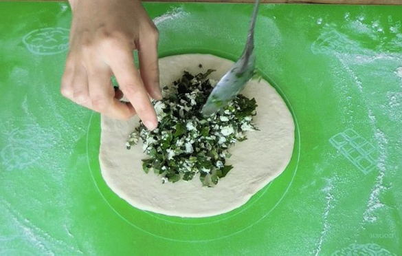 Лепешки с адыгейским сыром и зеленью на сковороде