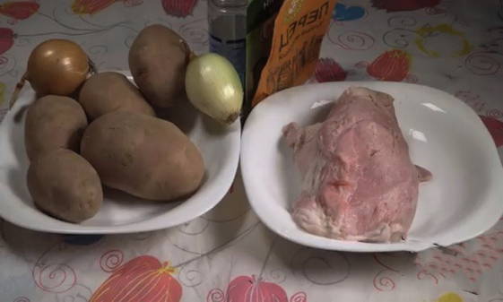 Рецепт картошки с мясом в пакете