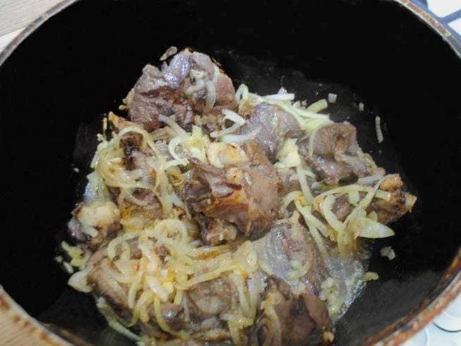 Плов в казане на костре из говядины по узбекски пошаговый рецепт с фото
