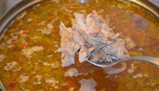 Суп харчо на курином бульоне с картошкой и рисом